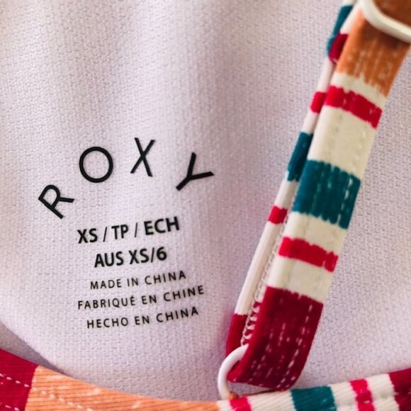 Roxy Womens Striped Hidden Underwire Bralette Bikini Top X-Small - Picture 7 of 7